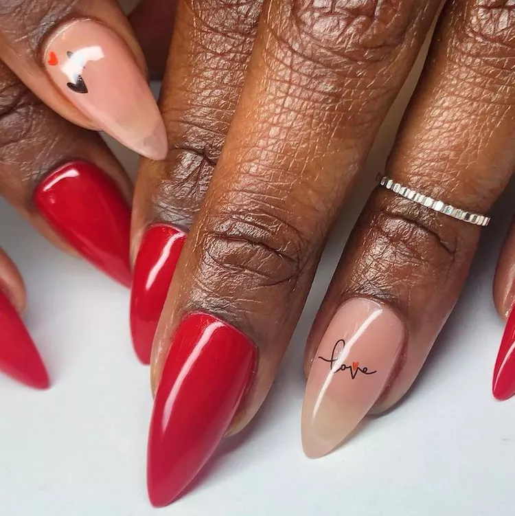 red nail color on dark skin