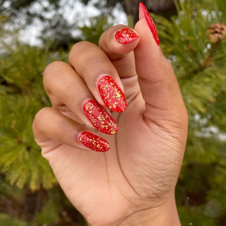 red nail color on dark skin
