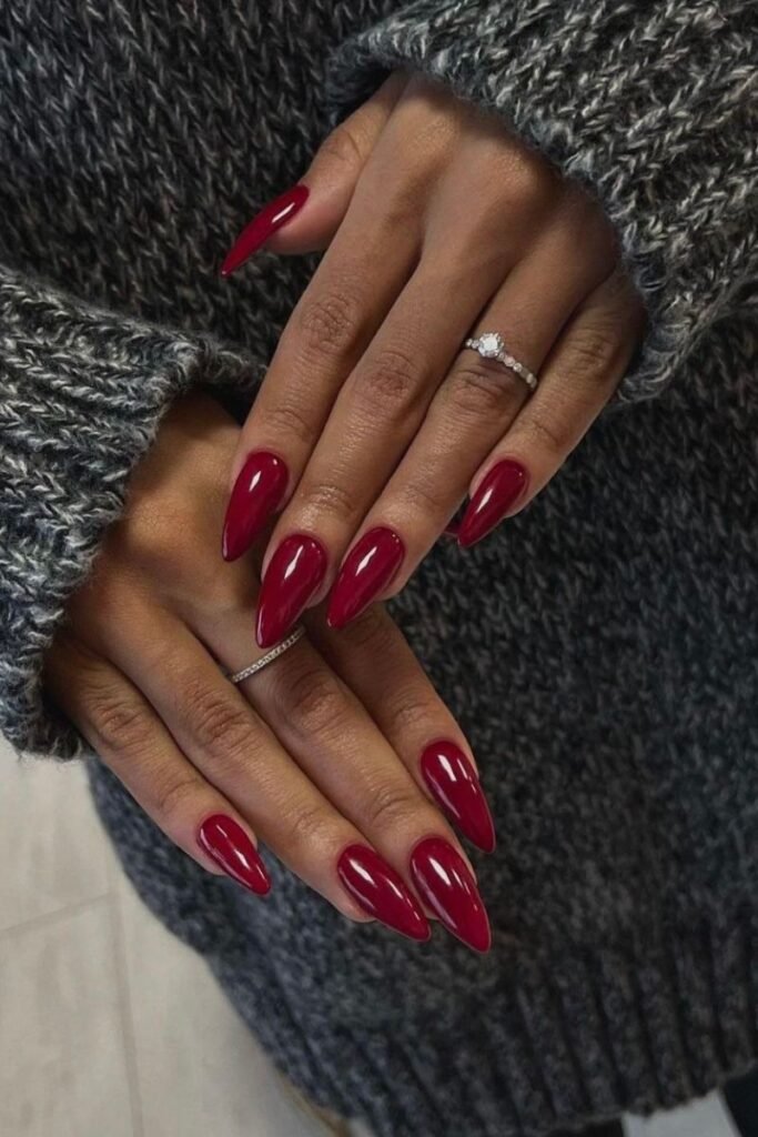red nail color on dark skin