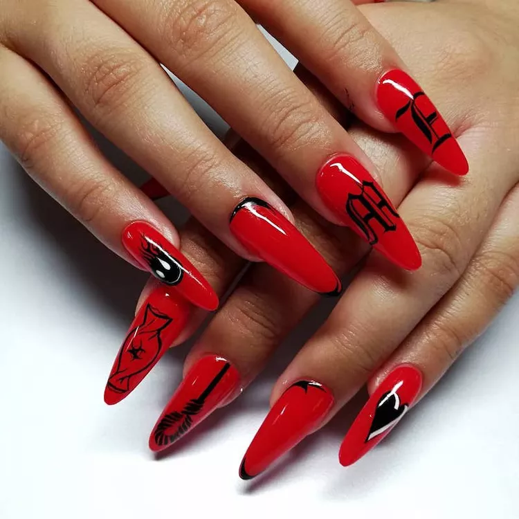 red nail color on dark skin